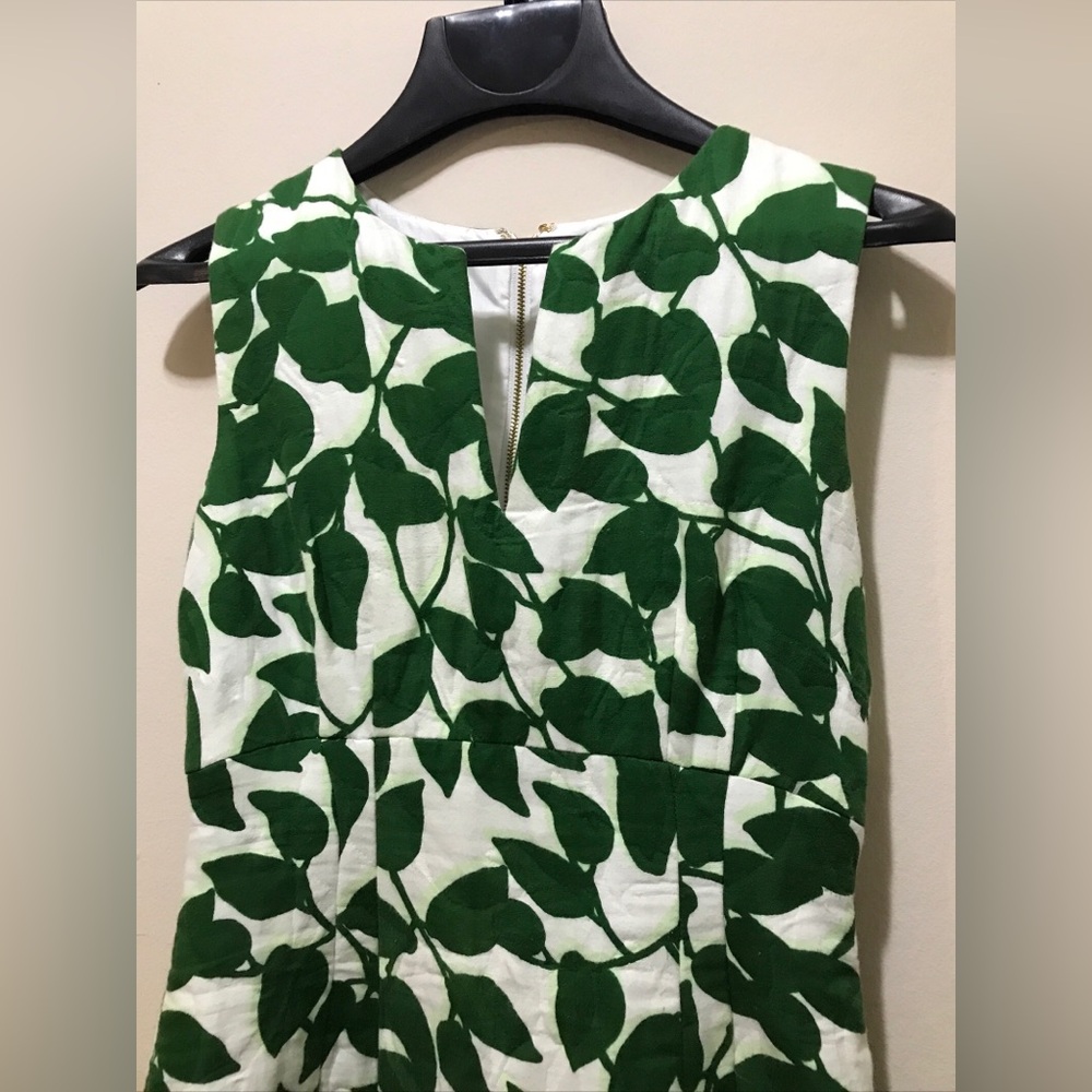 Kate Spade Quilted Garden Leaves Pique A-Line Dress, Green, Size 2! - Picture 7 of 10